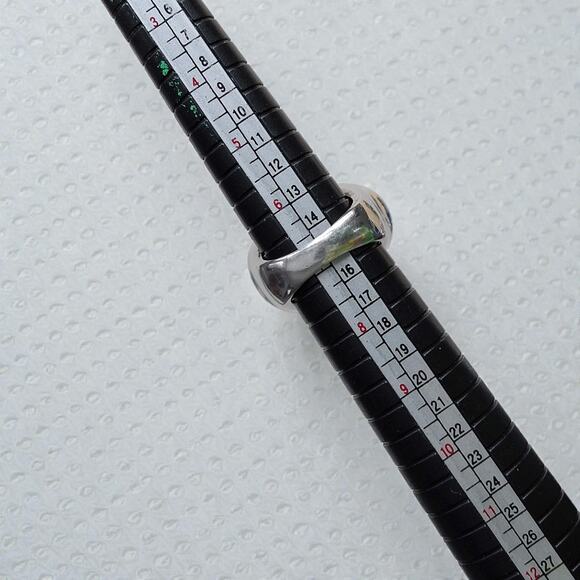 Vintage 925 Silver Abalone CZ Ring Chunky Statement Cocktail Large Unique - Picture 11 of 11